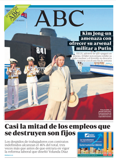 Portadas de la prensa internacional de este sábado 9 de septiembre de 2023