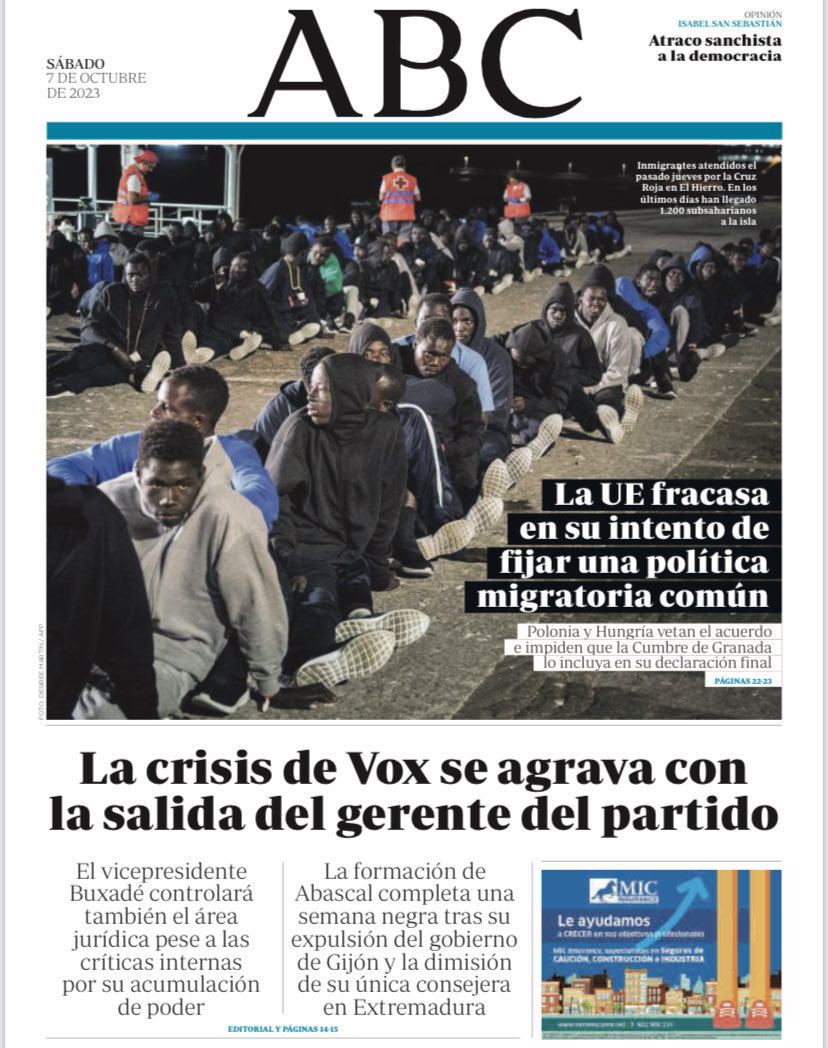 Portadas de la prensa internacional de este sábado 7 de octubre de 2023