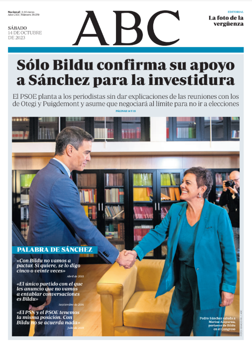 Portadas de la prensa internacional de este sábado 14 de octubre de 2023