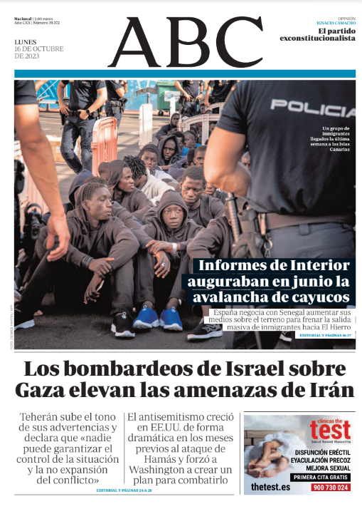 Portadas de la prensa internacional de este lunes 16 de octubre de 2023