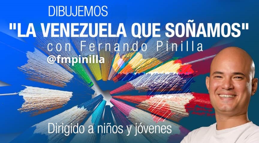 Pinilla enseña a los niños a dibujar “La Venezuela que Soñamos” en Los Palos Grandes