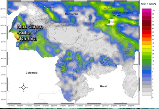 Inameh prevé lluvias y lloviznas en gran parte de Venezuela este #12Nov