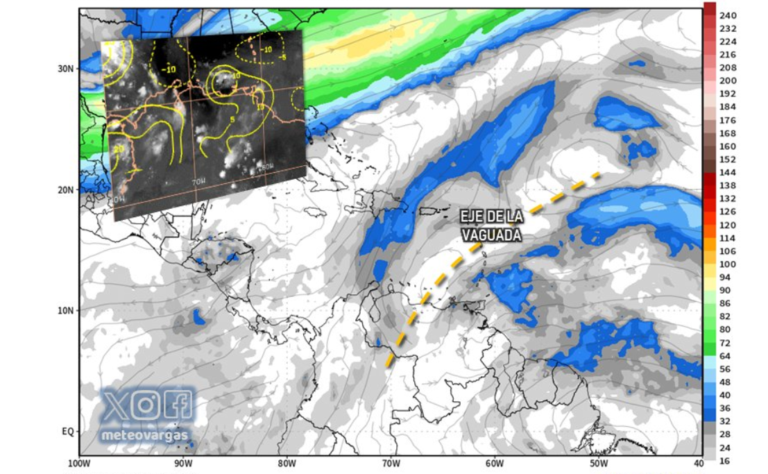 Vaguadas sobre el Caribe al norte de Venezuela ocasionarán lluvias en gran parte del territorio nacional