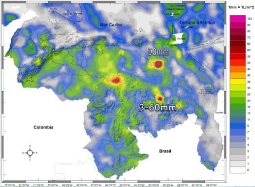 Inameh prevé fuertes lluvias en varias zonas de Venezuela este #7Nov