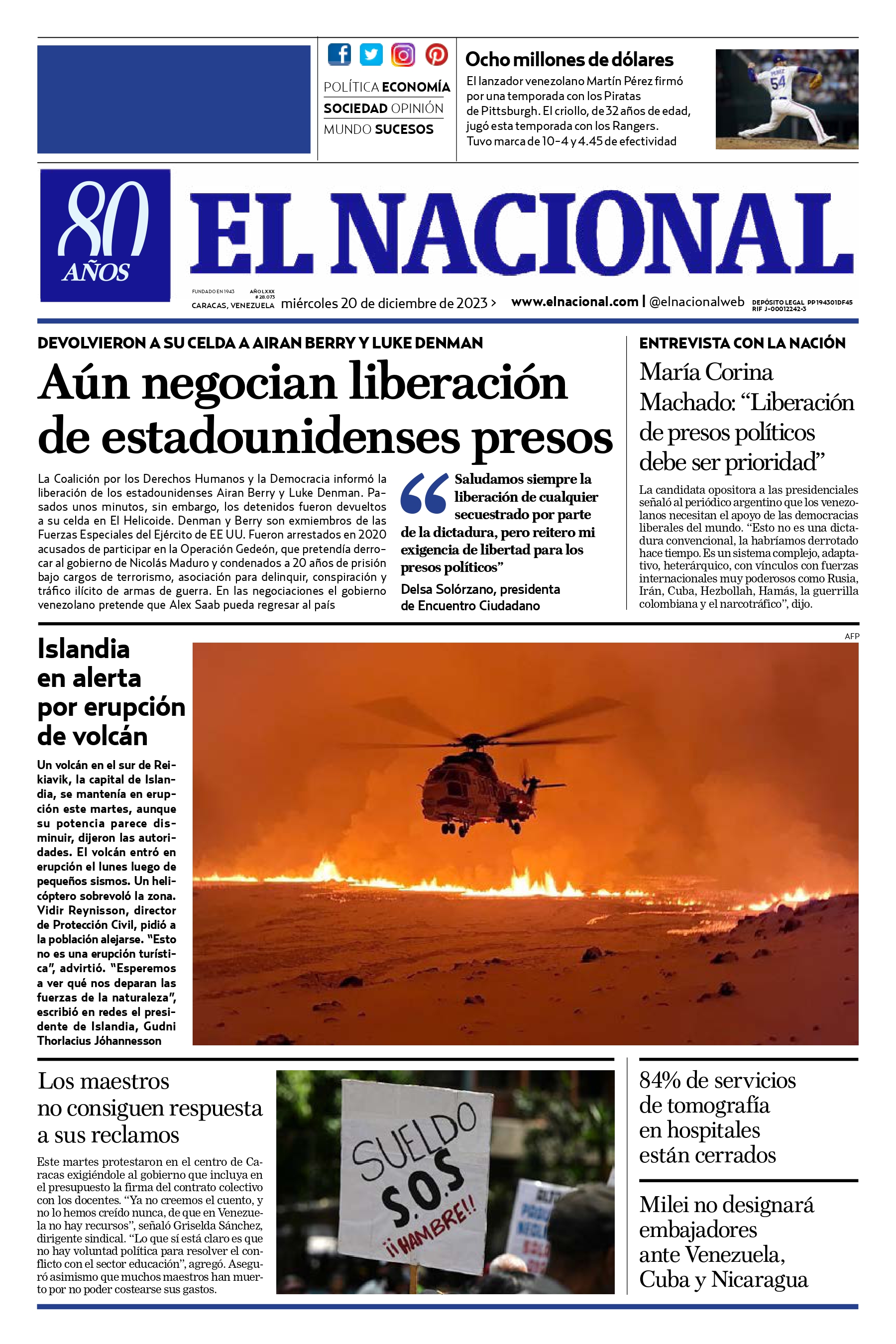 Portadas de este miércoles 20 de diciembre de 2023