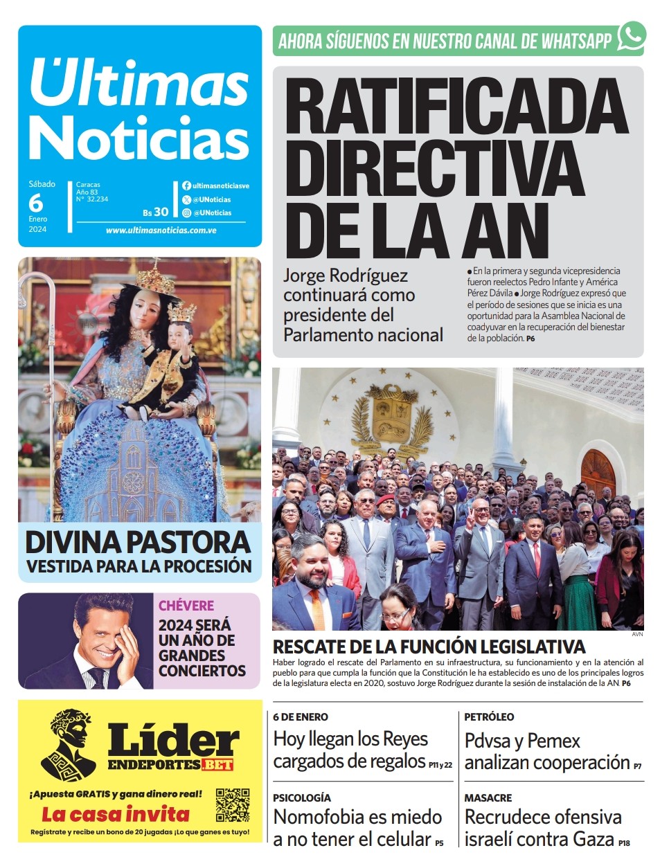 Portadas de este sábado 6 de enero de 2024