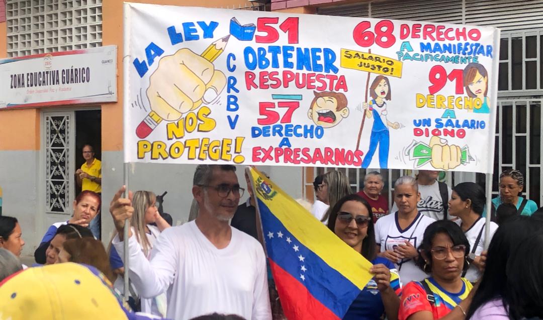 Docentes en Guárico iniciaron el año con protestas tras más de 660 días sin aumento salarial (Imágenes)