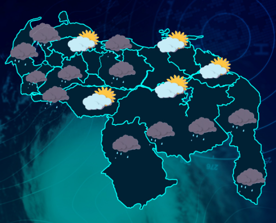 Inameh prevé nubosidad en varios estados de Venezuela este #7Feb