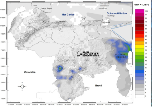 Inameh prevé nubosidad junto a lluvias y lloviznas en algunas áreas de Venezuela este #1Feb