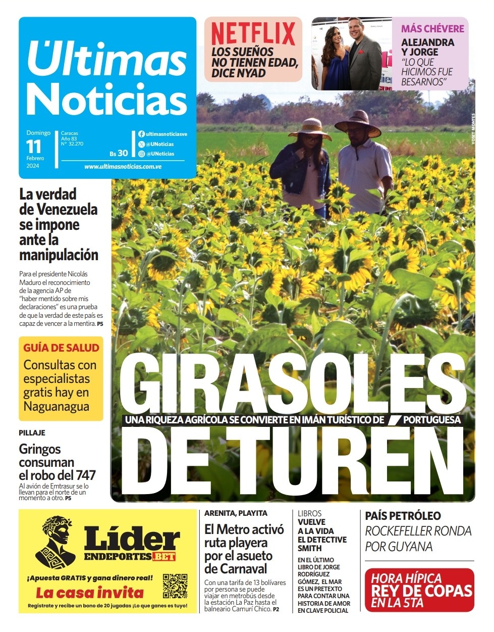 Portadas de este domingo 11 de febrero de 2024