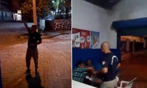 VIDEO: Policía abofetea a una mujer y ella le responde con un botellazo en la cabeza