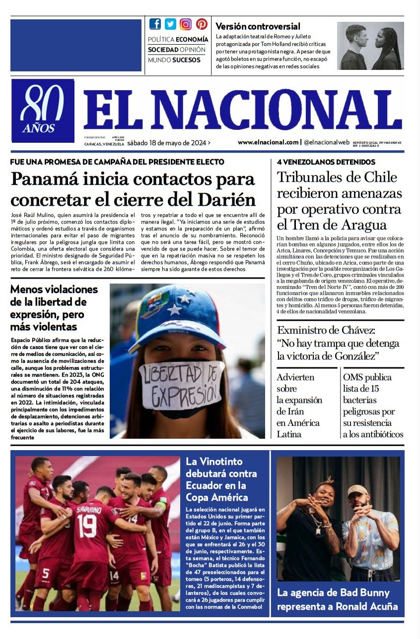 Portadas de este sábado 18 de mayo de 2024