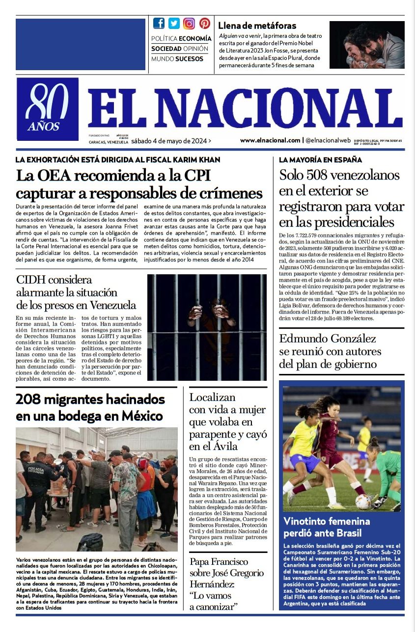 Portadas de este sábado 4 de mayo de 2024