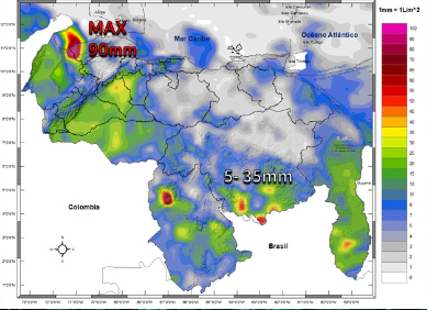 Inameh prevé nubosidad y lluvias en algunos estados de Venezuela este #19Jun