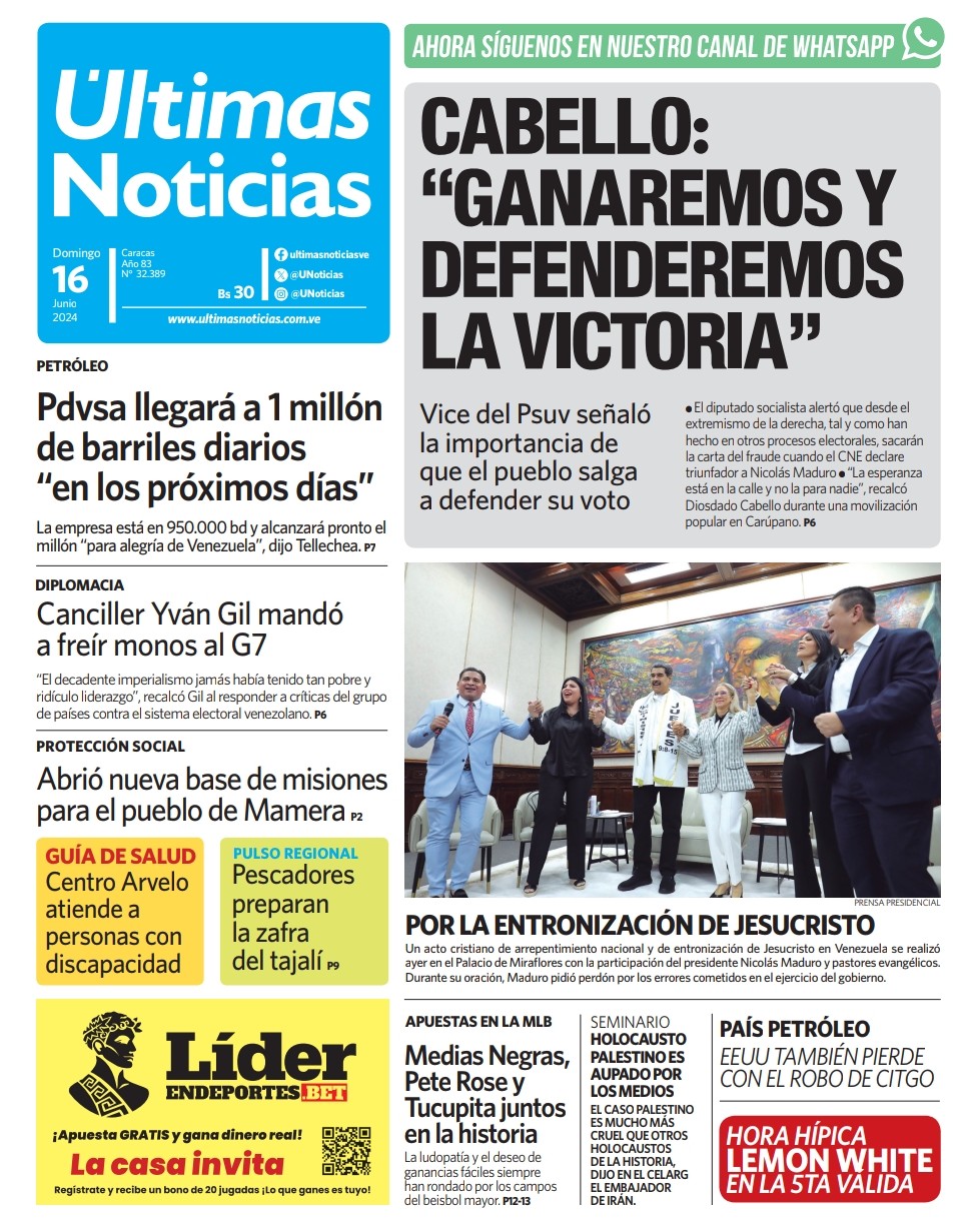 Portadas de este domingo 16 de junio de 2024