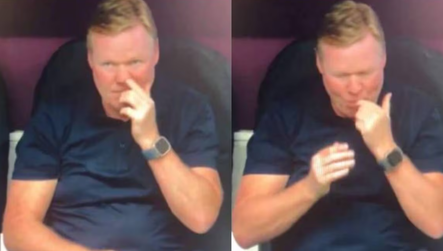 Pillaron a Ronald Koeman en un desagradable hábito antes del partido contra Polonia en la Eurocopa (Video)