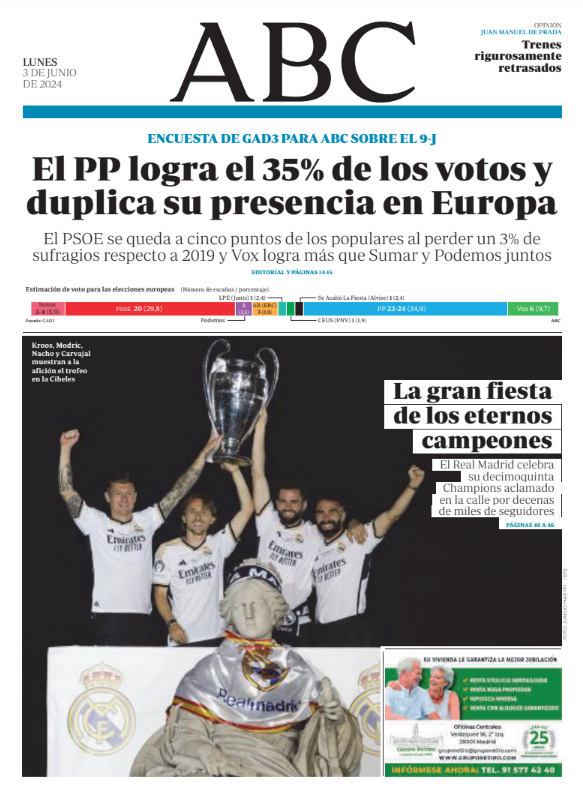 Portadas de la prensa internacional de este lunes 3 de junio de 2024