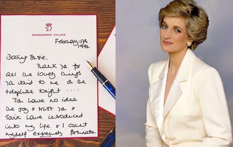 Subastan cartas inéditas de princesa Diana relatando su luna de miel por 23 mil euros
