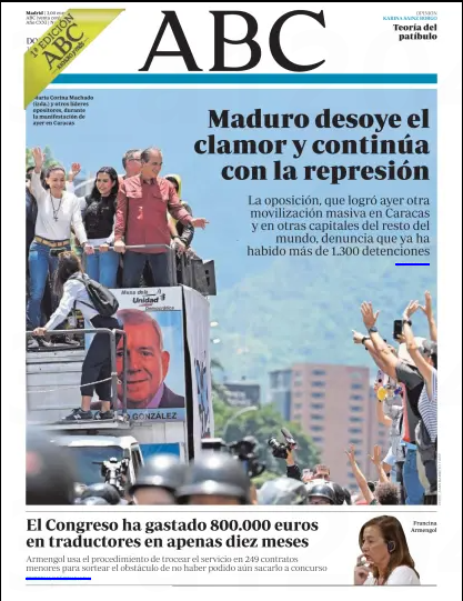 Portadas de la prensa internacional de este domingo 18 de agosto de 2024