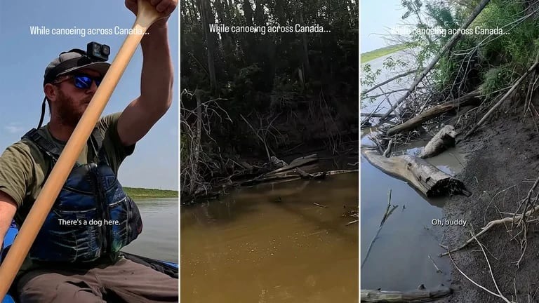 Youtuber documentaba viaje en canoa y un ruido lo dejó sin palabras: el heroico rescate que protagonizó (VIDEO)