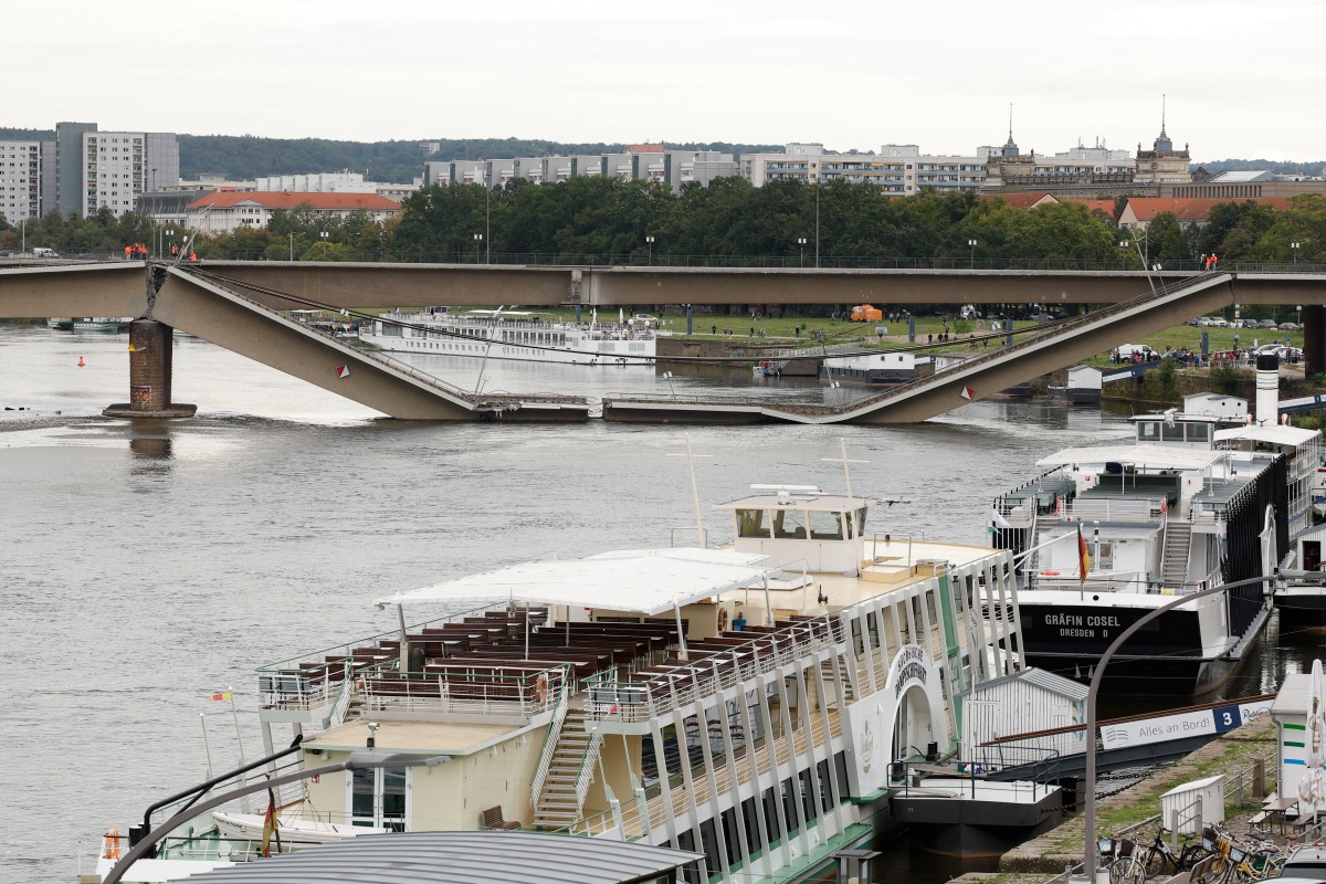 Puente fluvial colapsó en Alemania y un milagro evitó pérdidas humanas que lamentar