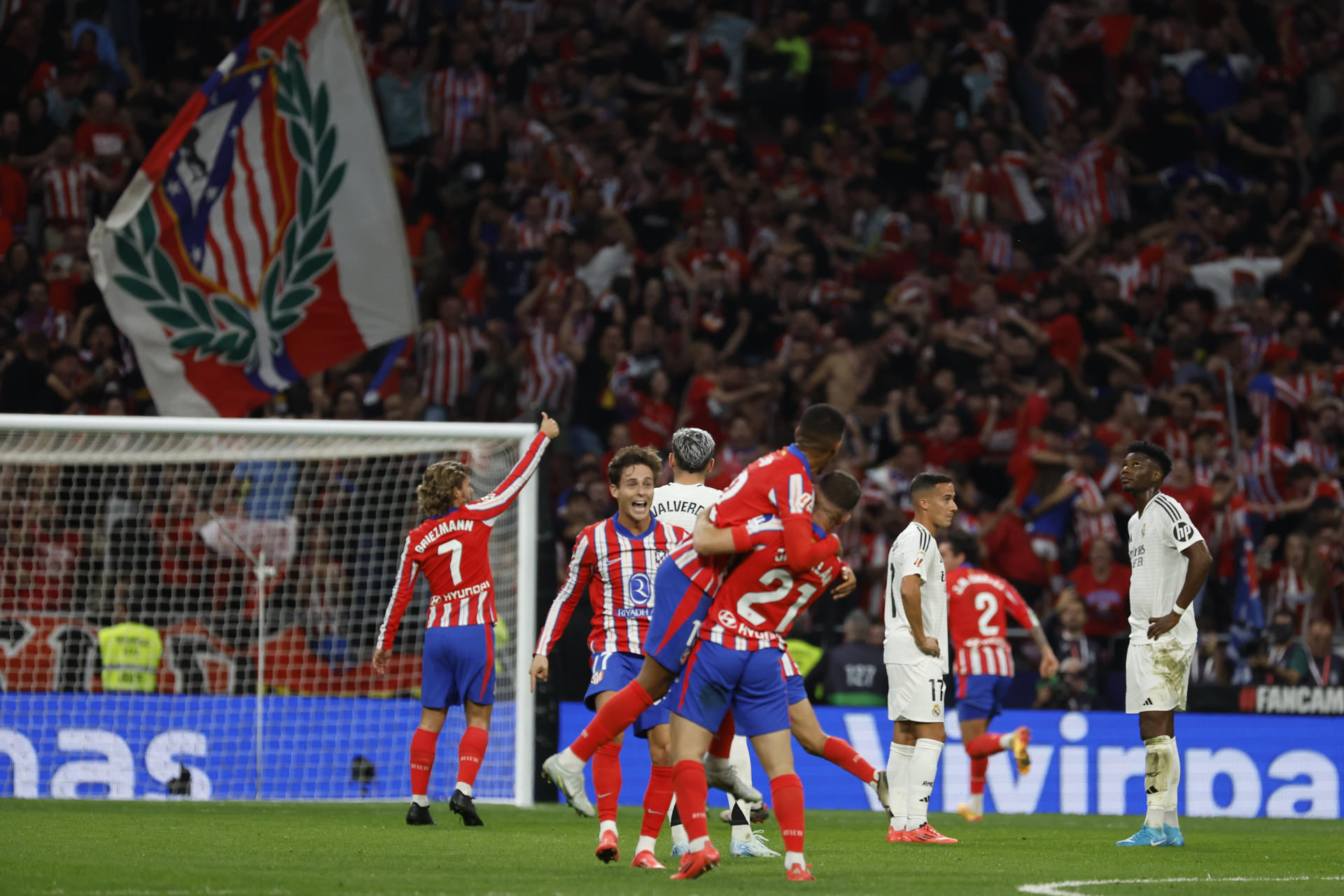 El Atlético logró sacarle un punto al Real Madrid en los minutos finales