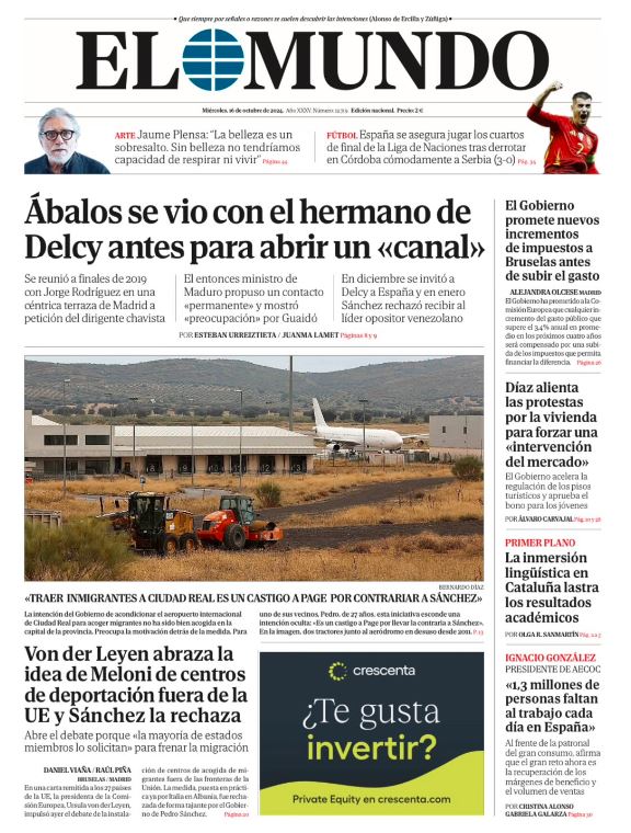 Portadas de la prensa internacional de este miércoles 16 de octubre de 2024