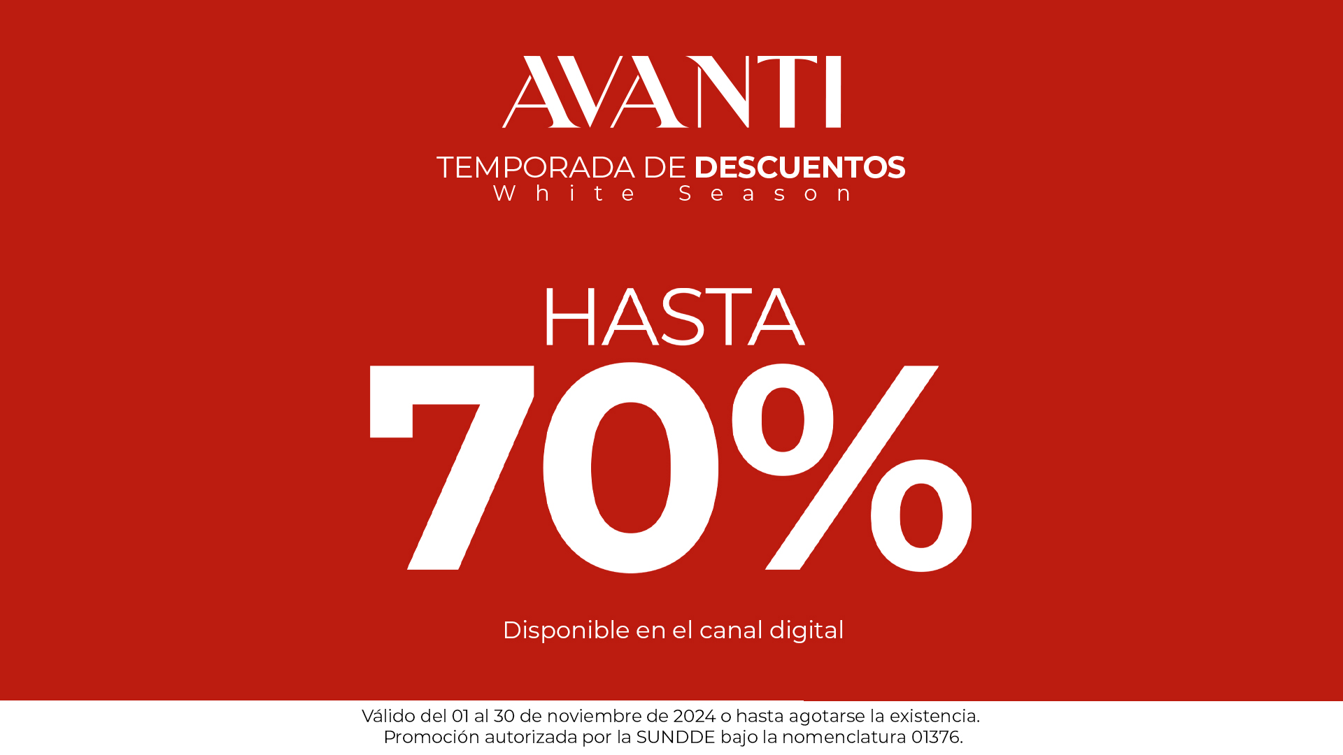 ¡La temporada de descuentos de Avanti ya está en línea! Consigue hasta un 70% en tus marcas preferidas