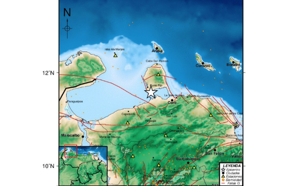 Sismo de magnitud 3.2 se registró en Punto Fijo