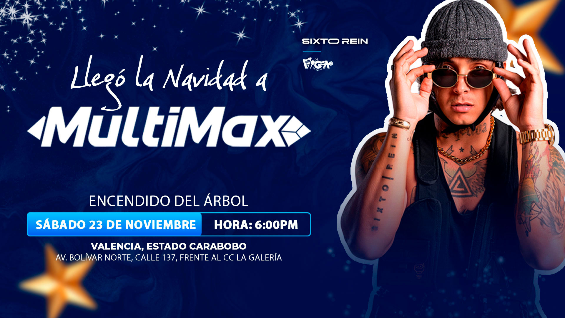 ¡Llegó la Navidad a Multimax! Encendido del árbol de navidad + concierto de Sixto Rein este #23Nov en Valencia