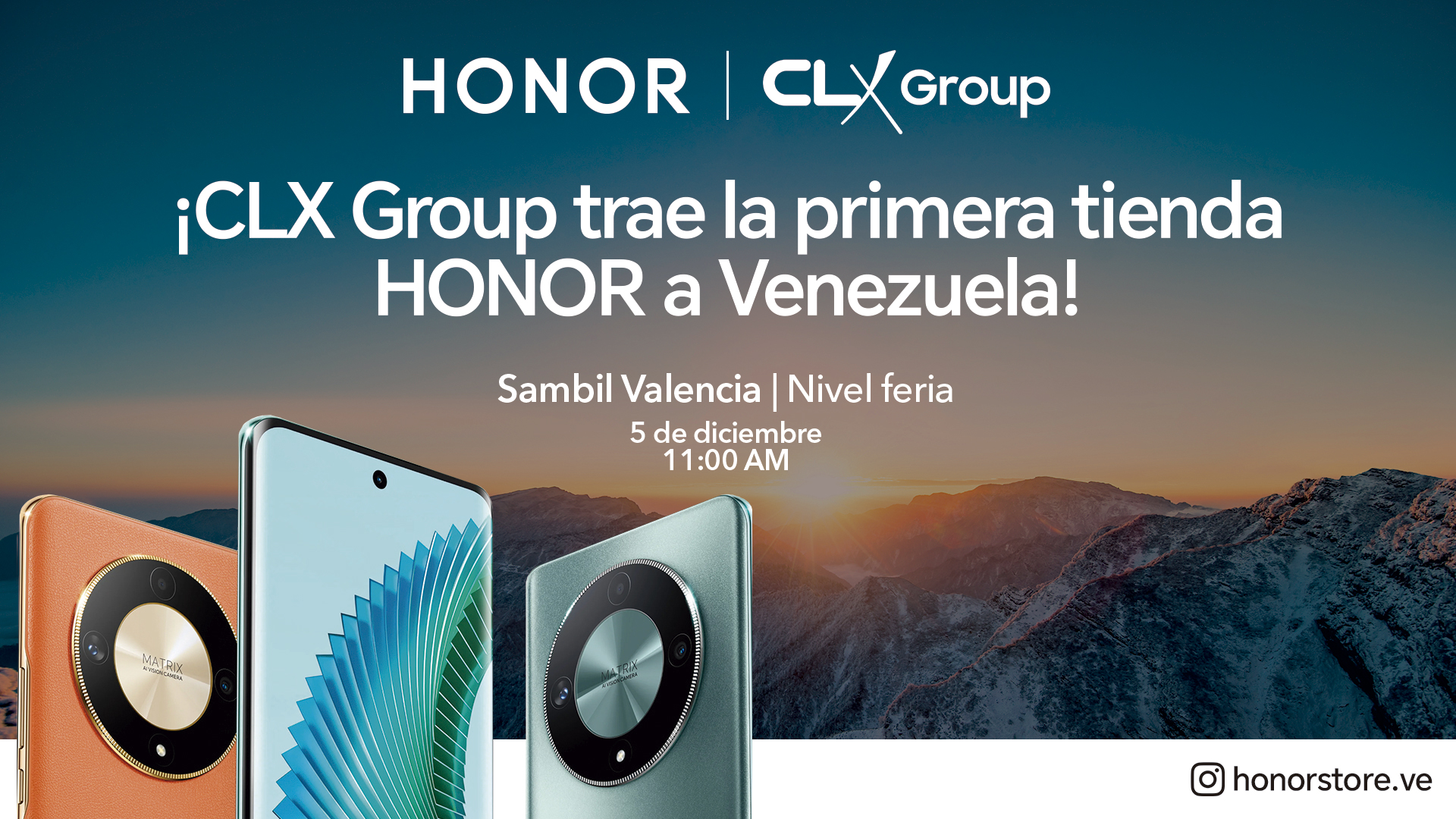 ¡CLX Group trae la primera tienda HONOR a Venezuela! Conócela este #5Dic en el Sambil Valencia