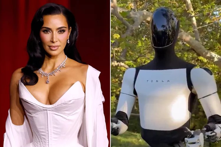 Kim Kardashian presumió en redes a su nuevo amigo, el robot de Tesla que cuesta más de 20 mil dólares (Video)