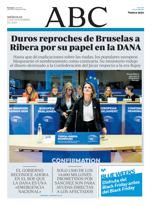 Portadas de la prensa internacional de este miércoles 13 de noviembre de 2024