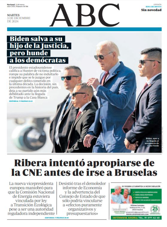 Portadas de la prensa internacional de este martes 3 de diciembre de 2024